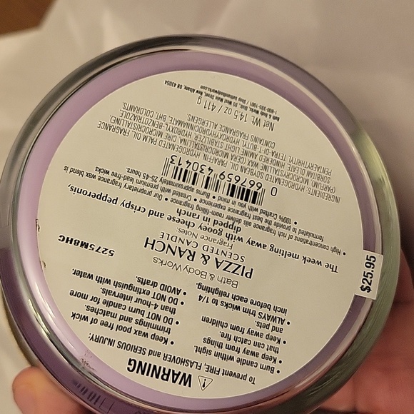 New Bath And Body Works Pizza And Ranch Scented Candle - Picture 3 of 3